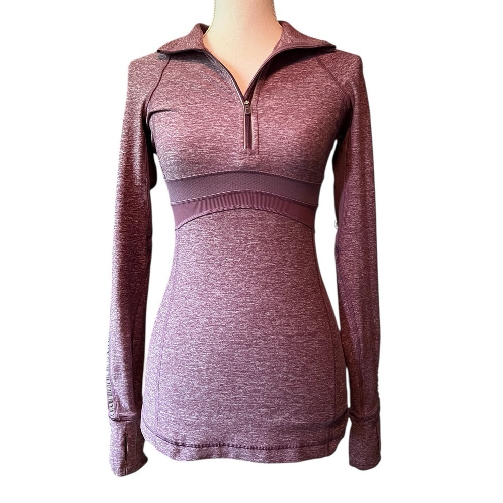 Lululemon Athletica Maroon Fitted 1/4 Zip Athletic Jacket Size 4